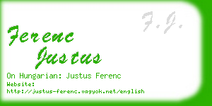 ferenc justus business card